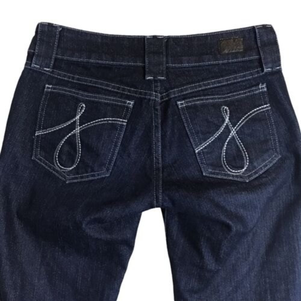 The Kate by Juicy Couture Jeans Dark Blue Pants Sz 24 Silver Denim 28 X 34 Y2K - Picture 7 of 12